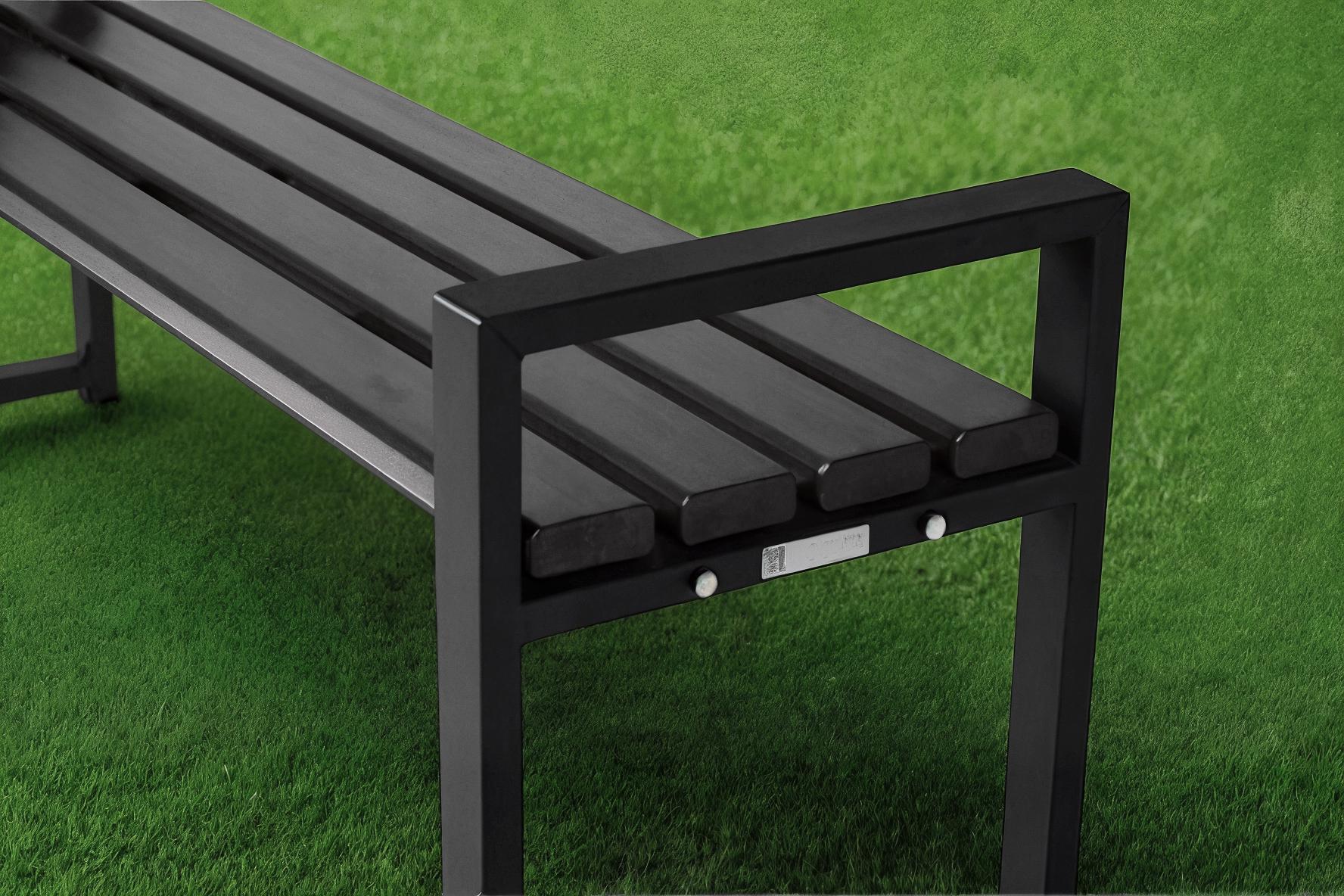 Лавка з ПВХ профілю ТОБІ ШО модерн без спинки 1514х598х415 мм Графітово-чорний - фото 4
