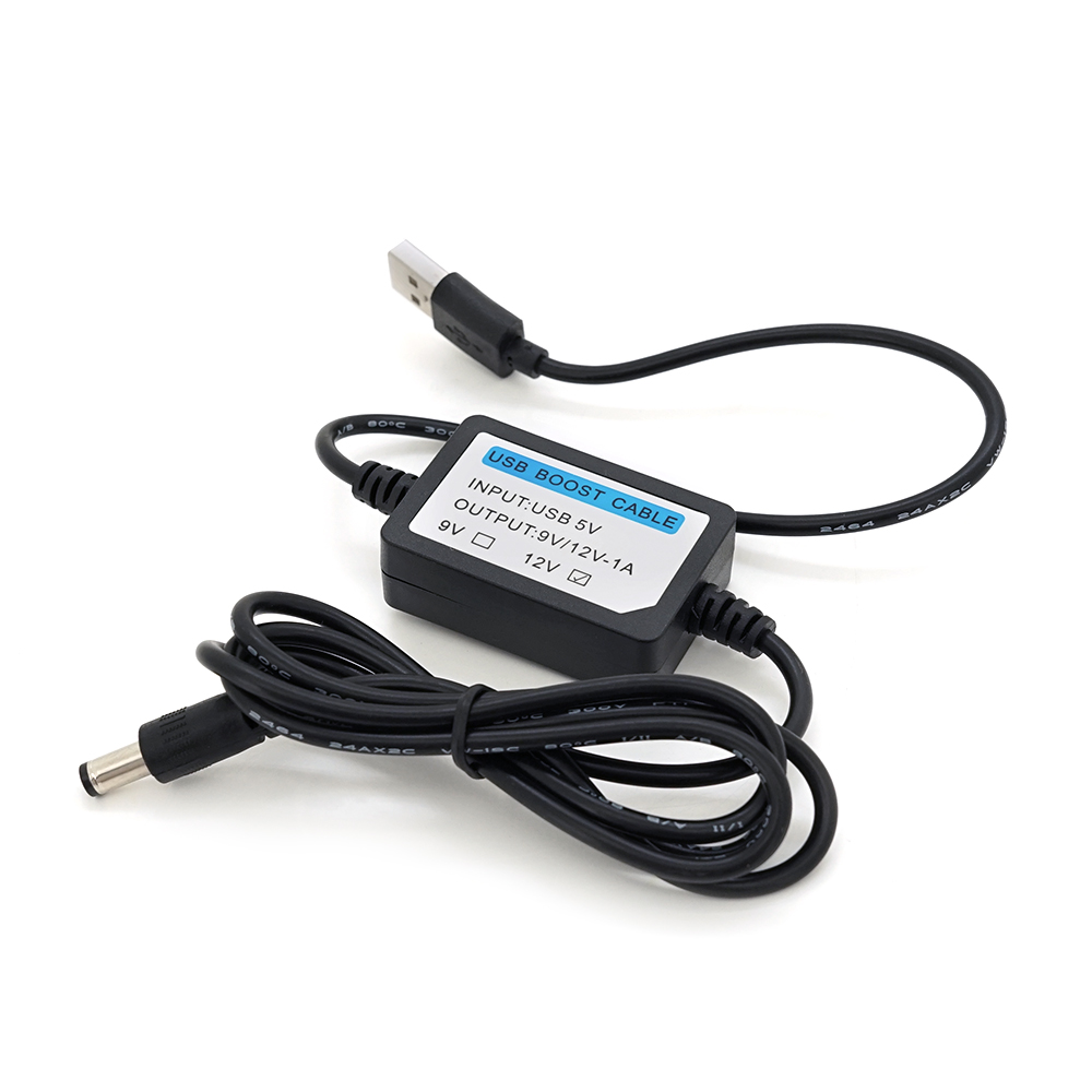 Кабель для роутера 5,5/2,5 мм(M)-USB2,0 Input 5V/Out 12V 1 м Black (YUT_V9509)