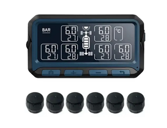 Система контролю тиску і температури в шинах TPMS Careud D550S-6-TP для вантажівок 6 датчиків