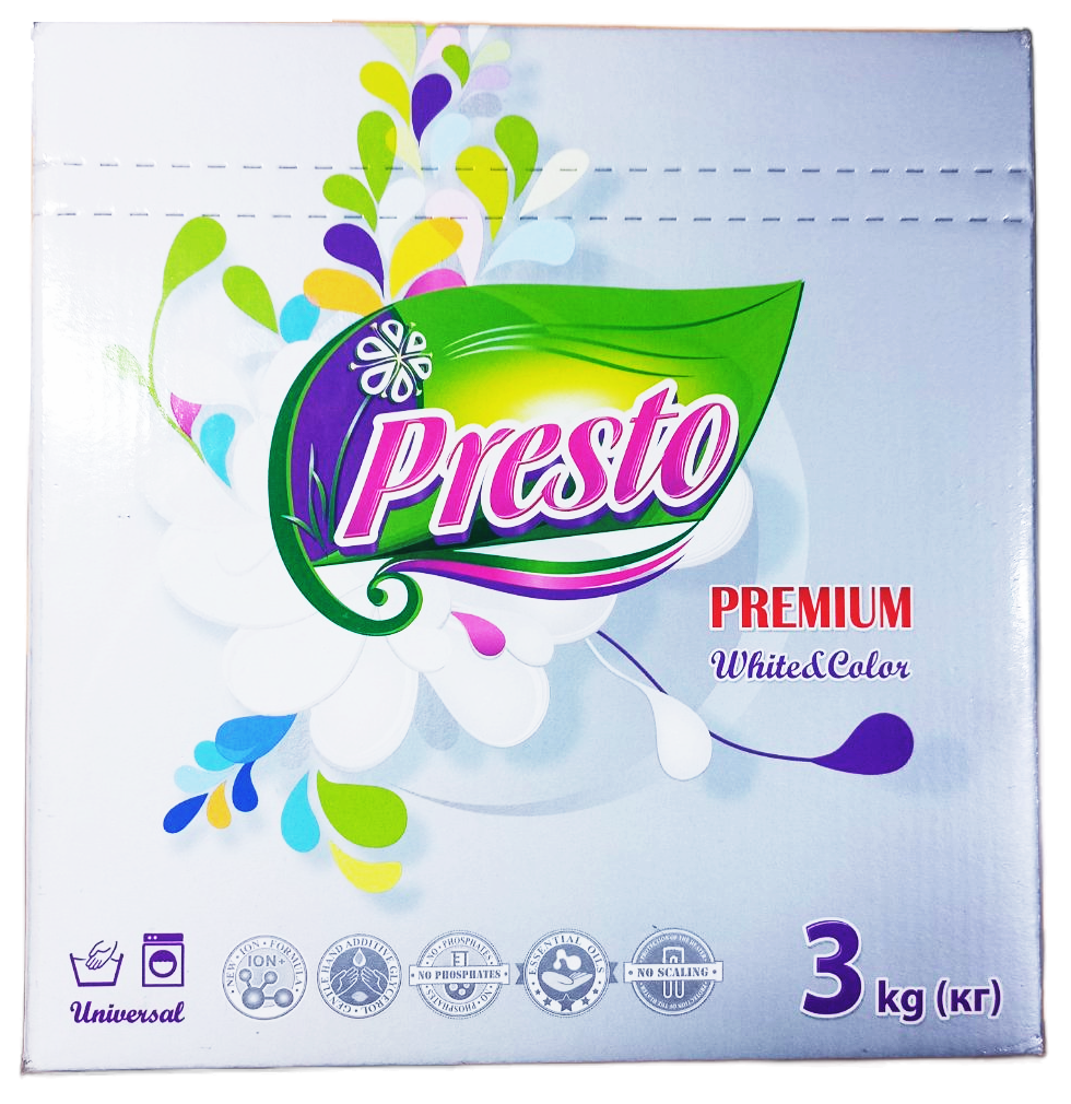 Пральний порошок PRESTO Premium White & Color концентрований 3 кг (75779) - фото 1