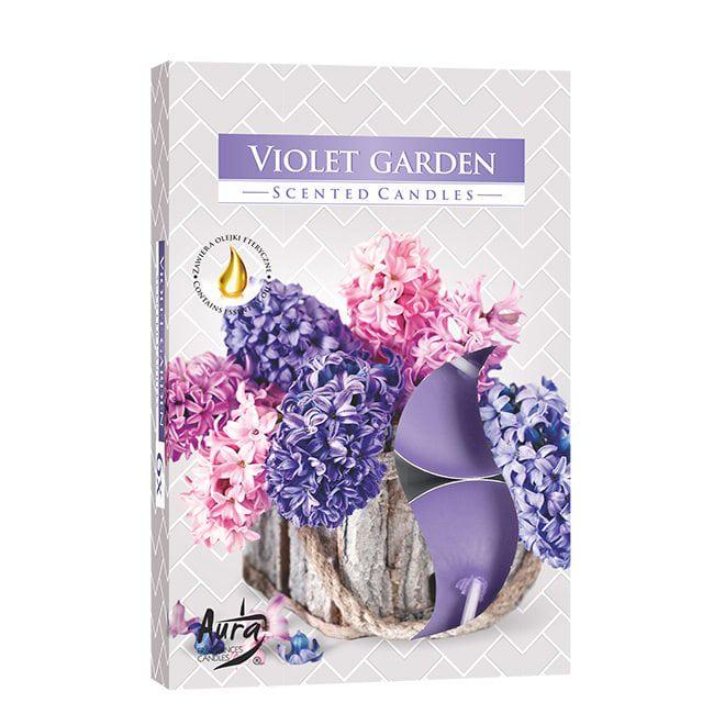 Свеча чайная таблетка ароматическая Flora Bispol Фиалковый сад D-3,9 см 6 шт. (27548)