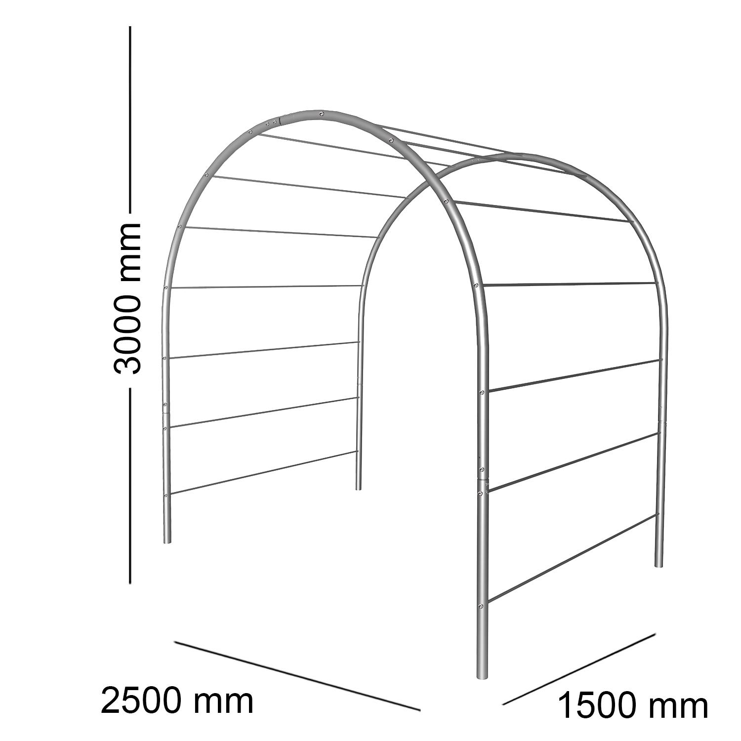 Опора для растений арка садовая 3000х2500х1500 мм d 28 мм/d 12 мм (АС-D28/D12-3000*2500*1500) - фото 2