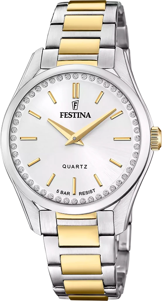 Наручний годинник жіночий Festina F20619/1 Mademoiselle з сталевим корпусом WR 50 м та сріблястим циферблатом