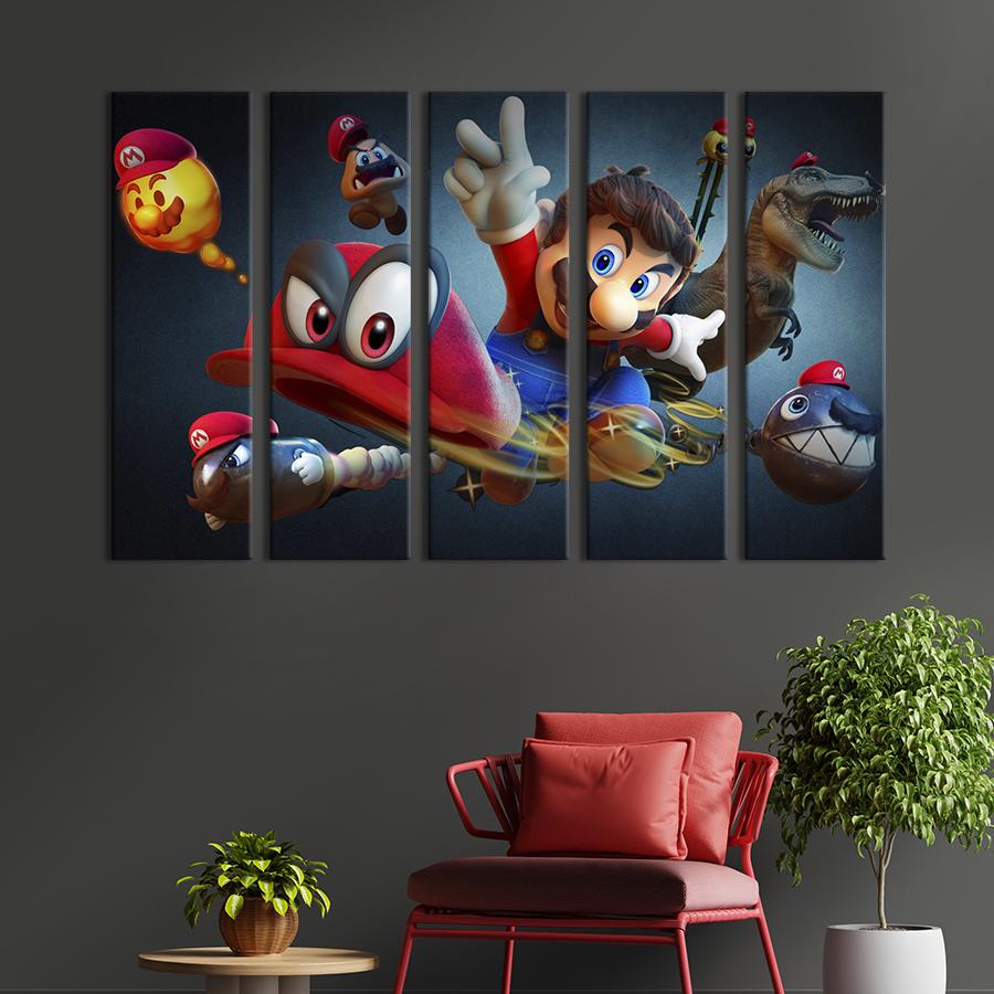 Картина на холсте Постер игры Super Mario 87x50 см (1512-51)