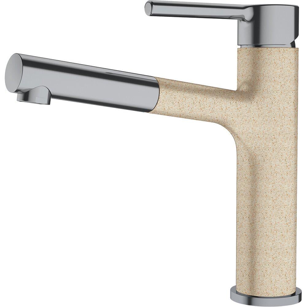 Кухонный смеситель Franke Centro с выдвижным изливом Бежевый/Нержавеющая сталь оптик (115.0621.550)