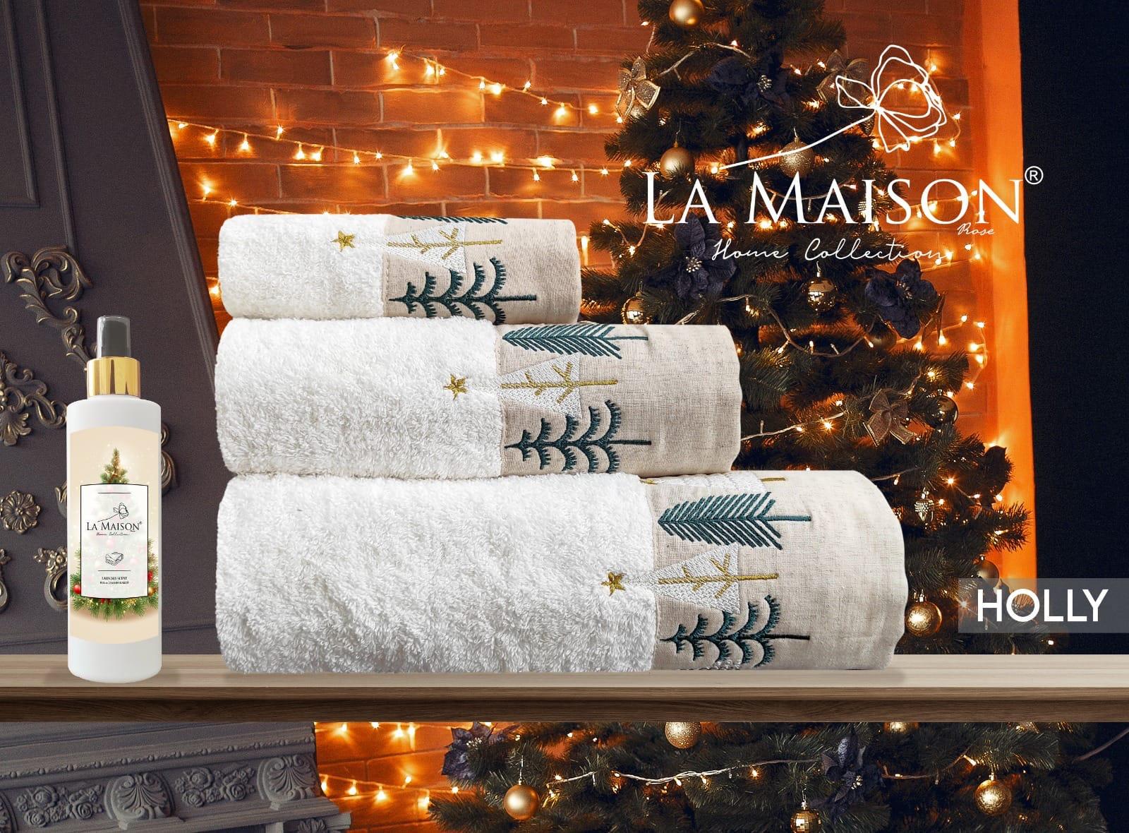 Подарунковий набір рушників La Maison d'Armorine 3 шт. з ароматом Holly 304850 (29657106) - фото 2 Подарунковий набір рушників La Maison d'Armorine 3 шт. з ароматом Holly 304850 (29657106) - фото 2