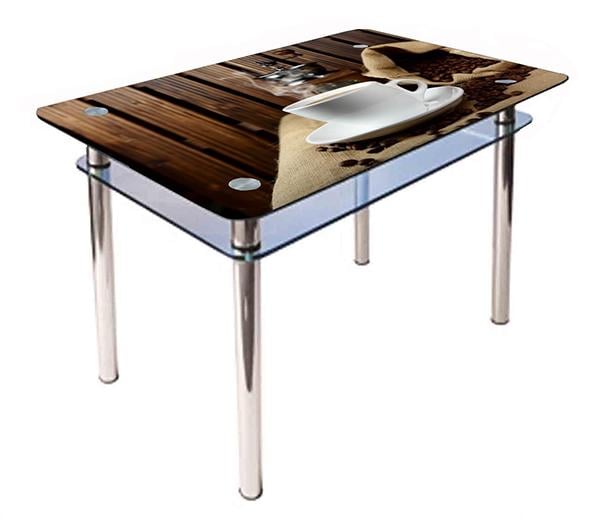 Обеденный стол Glass Antonik КС-1 1200х800х750 мм с фотопечатью №319 Коричневый (3584031901)