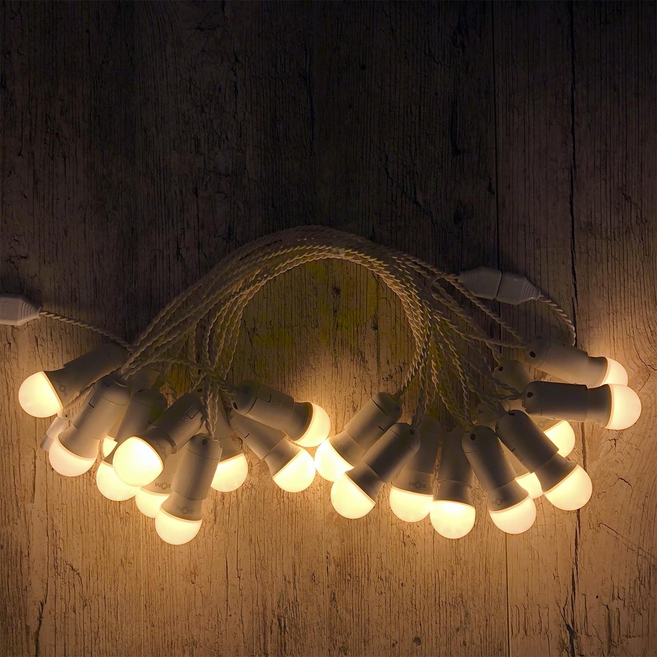 Ретро гирлянда для помещений Alphatrade 20 м 40 ламп LED Белый (120163) - фото 2