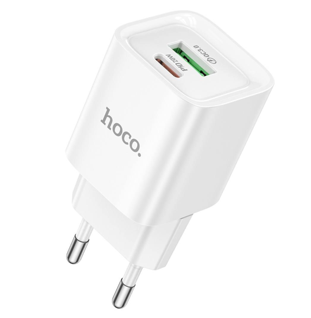 Зарядний пристрій для телефонів Hoco C147A QC3.0 + PD 20W White (м00329) Зарядний пристрій для телефонів Hoco C147A QC3.0 + PD 20W White (м00329)