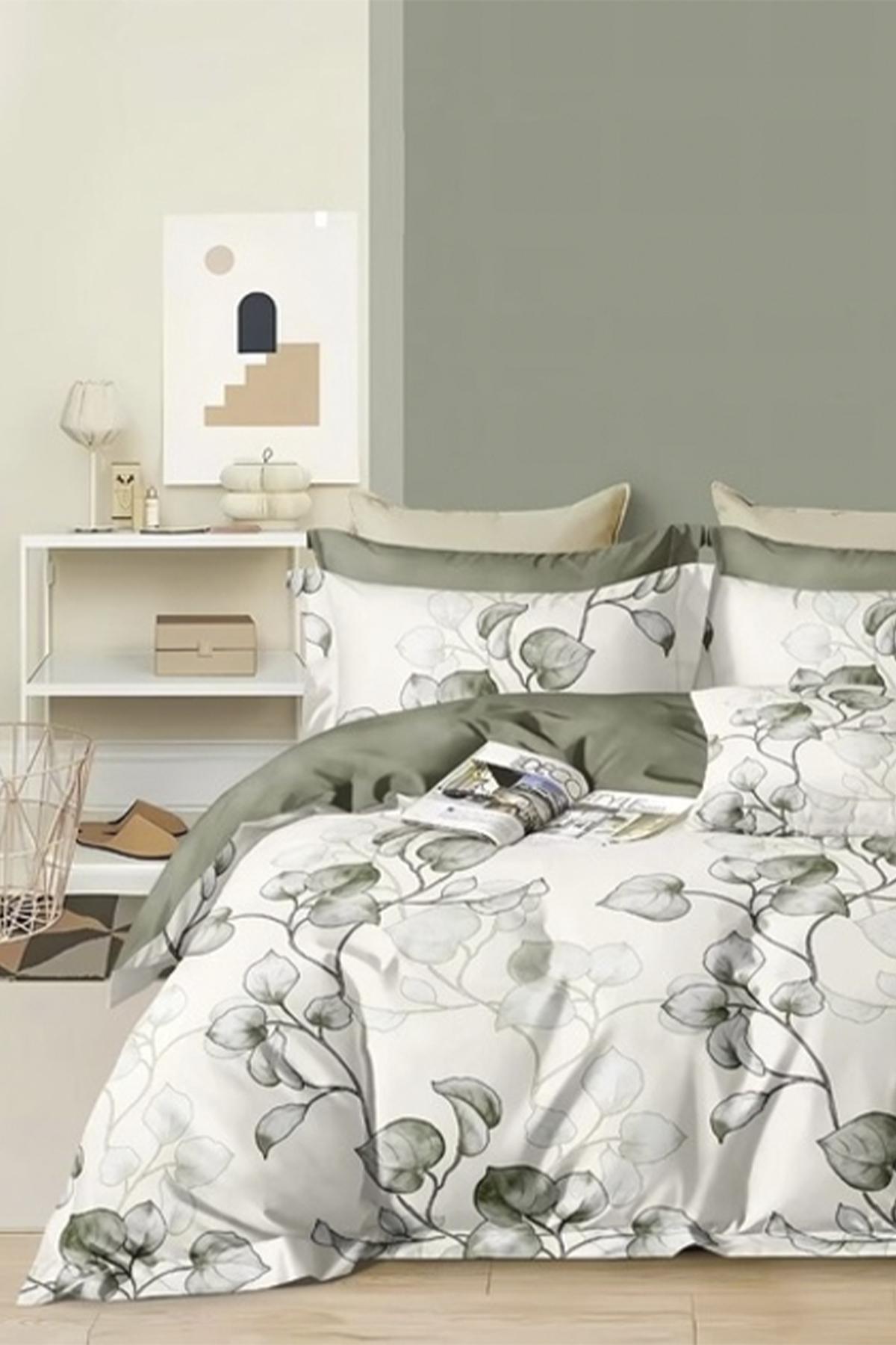 Комплект постельного белья Soho евро Lounge Flowers ЦБ-00272924 Olive