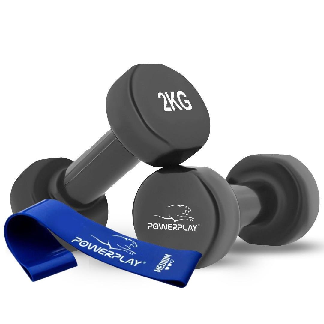 Гантели виниловые PowerPlay PP 4121 2х2 кг 2 шт. Черный (A-013170)