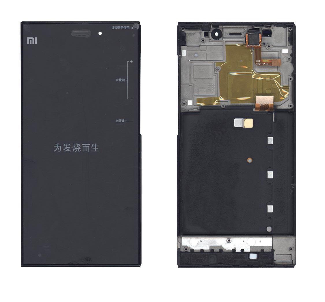 Матрица с тачскрином для телефона Xiaomi Mi-3 WCDMA с рамкой Черный