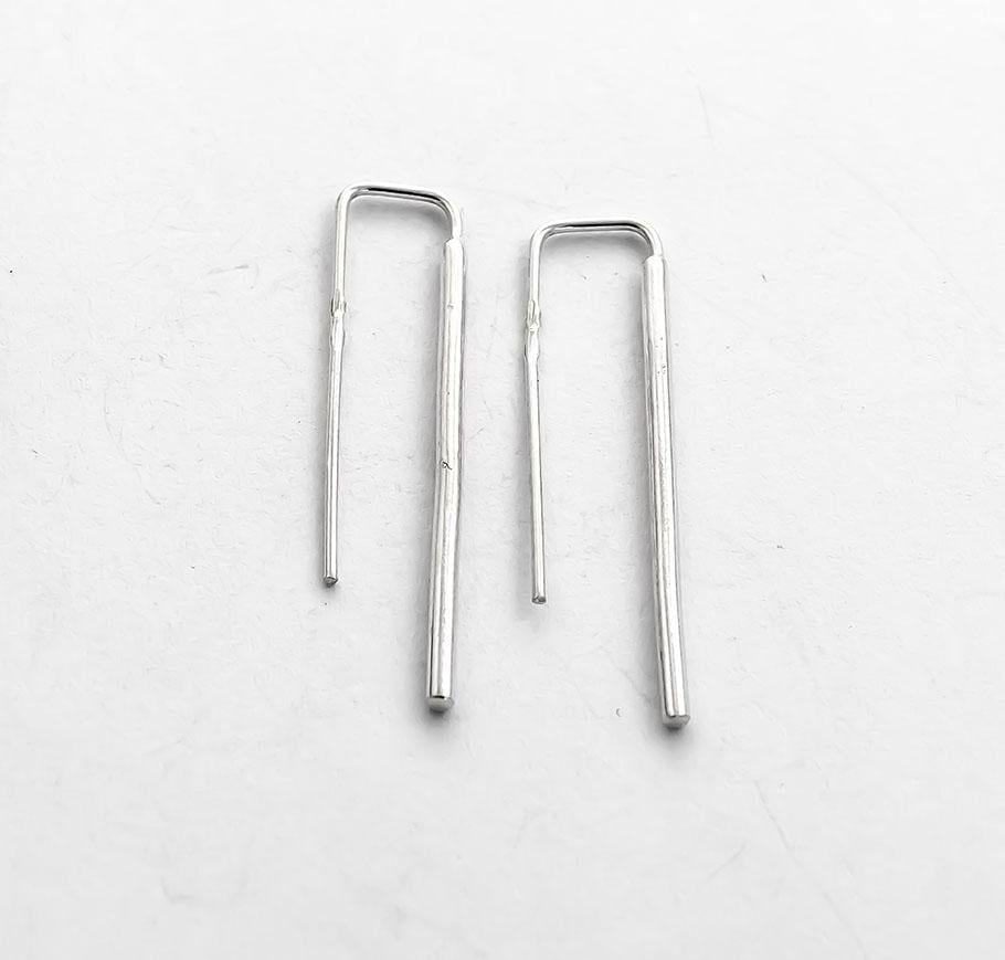 Серьги серебряные Maxi Silver 8787 Минимализм трубочка (88787)