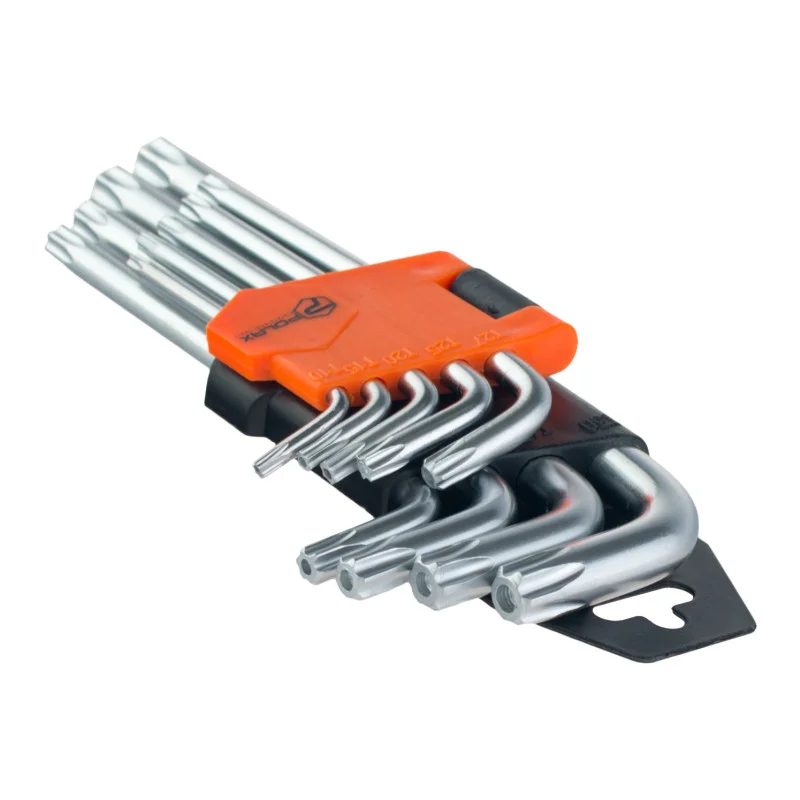 Набір шестигранних TORX ключів Polax Г-подібних 9 предметів Т10-Т50 Cr-V (25-007) - фото 3 Набір шестигранних TORX ключів Polax Г-подібних 9 предметів Т10-Т50 Cr-V (25-007) - фото 3