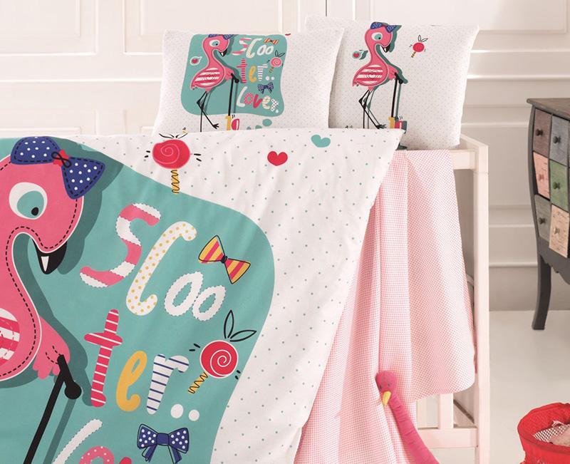 Комплект постельного белья детский BELIZZA для новорожденных Flamingo - фото 2 Комплект постельного белья детский BELIZZA для новорожденных Flamingo - фото 2
