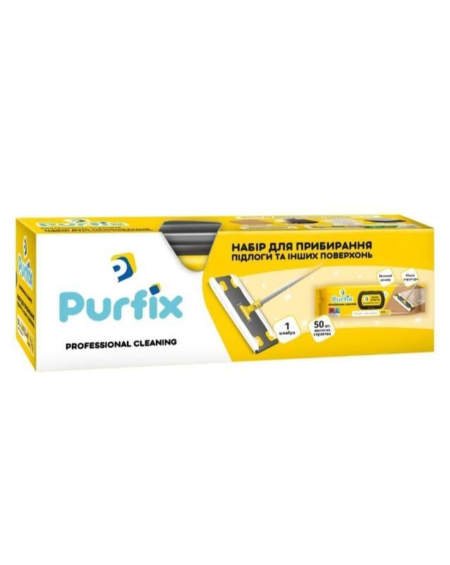 Набор для уборки полов Purfix влажные салфетки и швабра (3099949629)