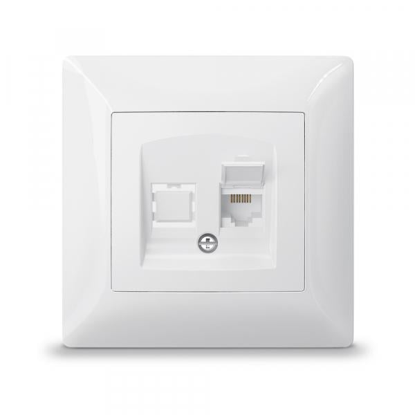 Розетка TITANUM одинарна комп'ютерна Білий Розетка TITANUM одинарна комп'ютерна Білий