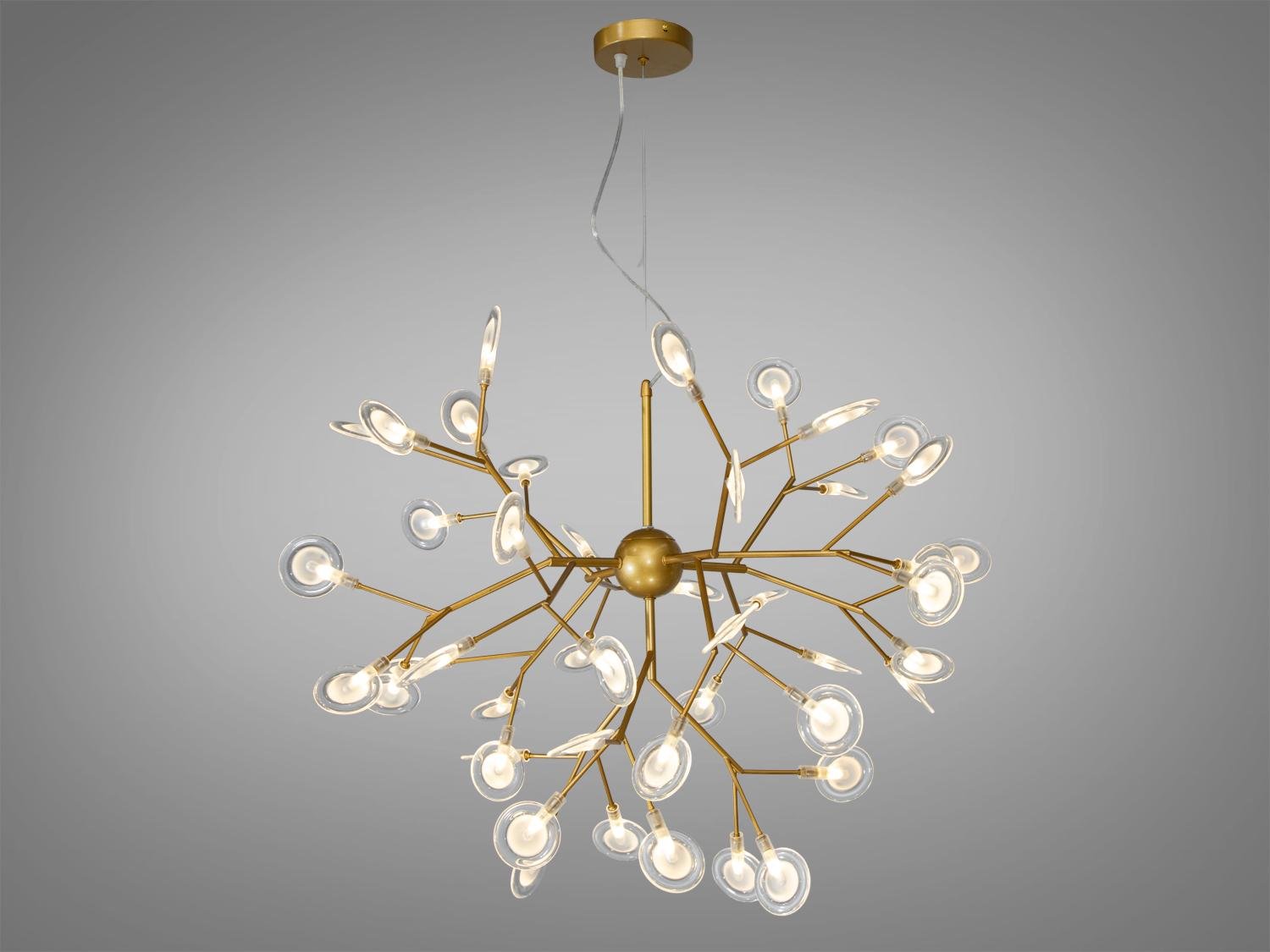 Люстра подвесная Светлячок 45 ламп Золотой сатин (887-45C GD) - фото 1