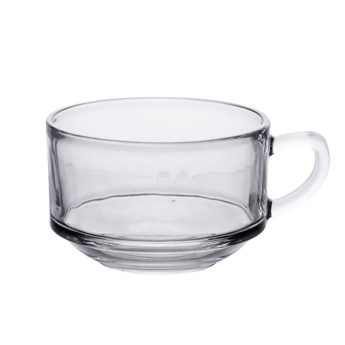 Набір скляних чашок для чаю та кави 6 шт по 270 мл Прозорий