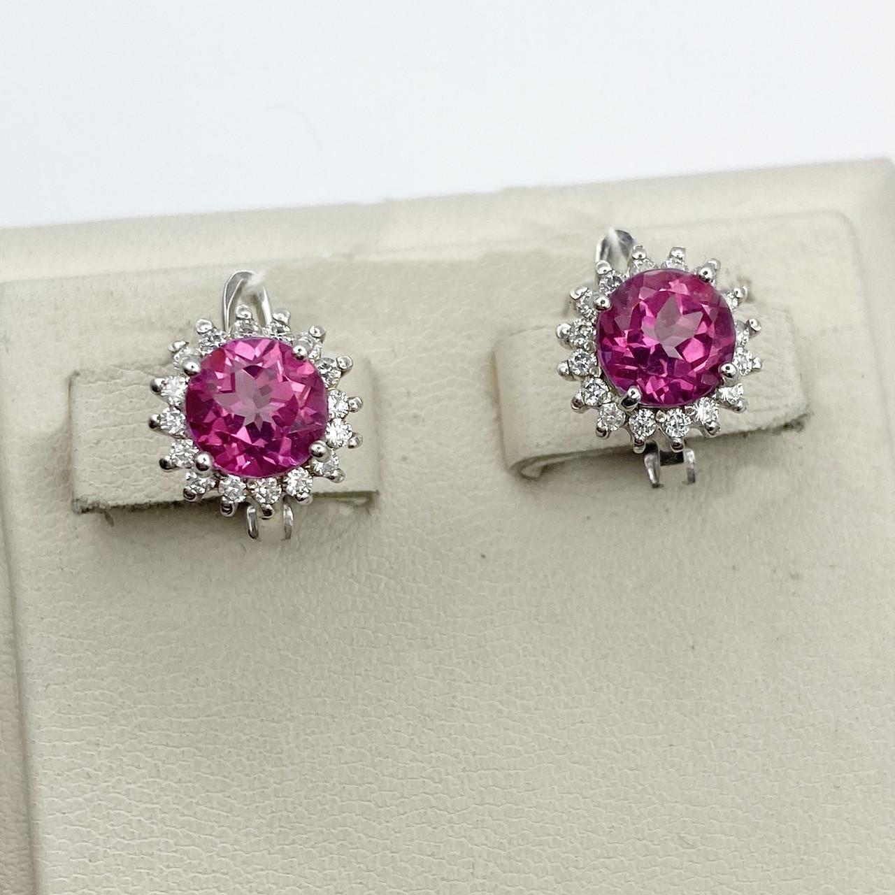 Серебряные серьги с розовым топазом 4,6 г (2515331485) Серебряные серьги с розовым топазом 4,6 г (2515331485)