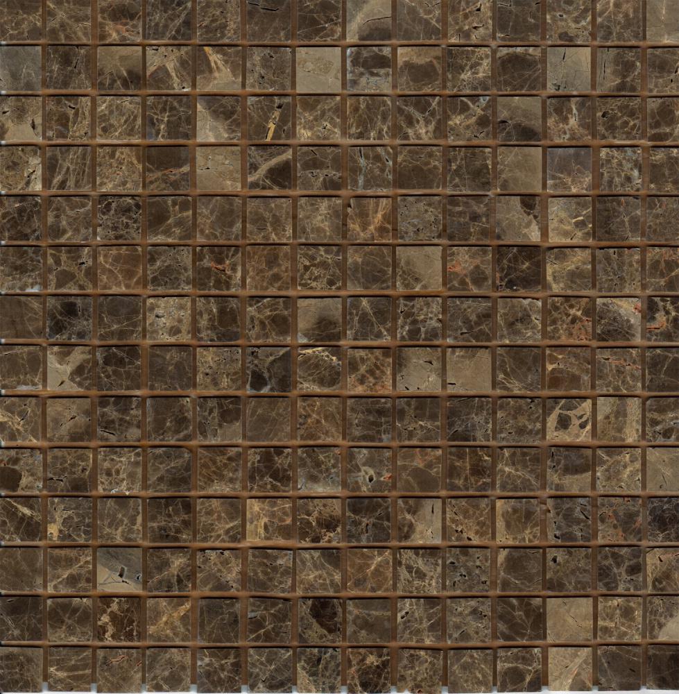Мозаика из мрамора D-CORE ZM-8810M Emperador Dark 20x20x4 305x305 мм глянцевая (004528)