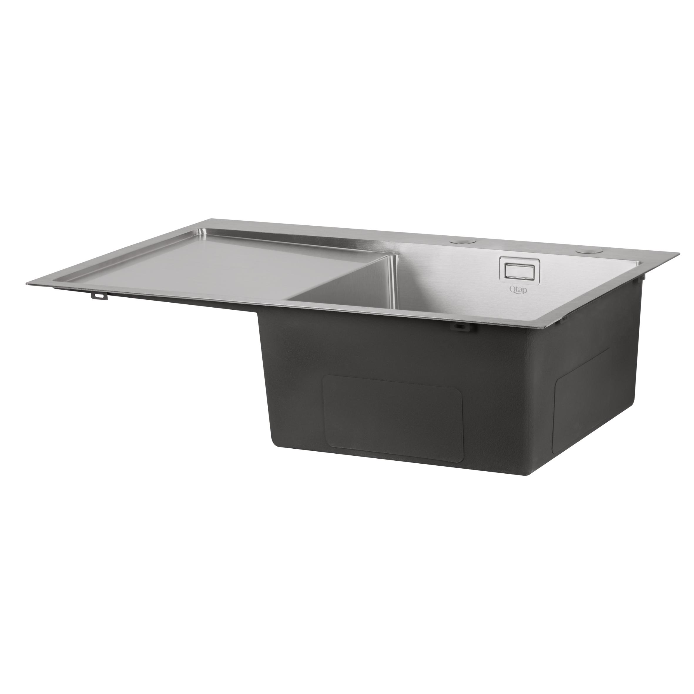 Набор 3в1 Q-tap Кухонная мойка DK6845R 3,0/1,2 мм Satin с сушилкой и дозатором для моющего средства Набор 3в1 Q-tap Кухонная мойка DK6845R 3,0/1,2 мм Satin с сушилкой и дозатором для моющего средства