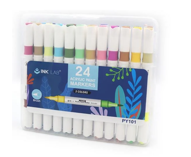 Набор двухсторонних акриловых скетчмаркеров Beifa 24 шт. 48 цветов