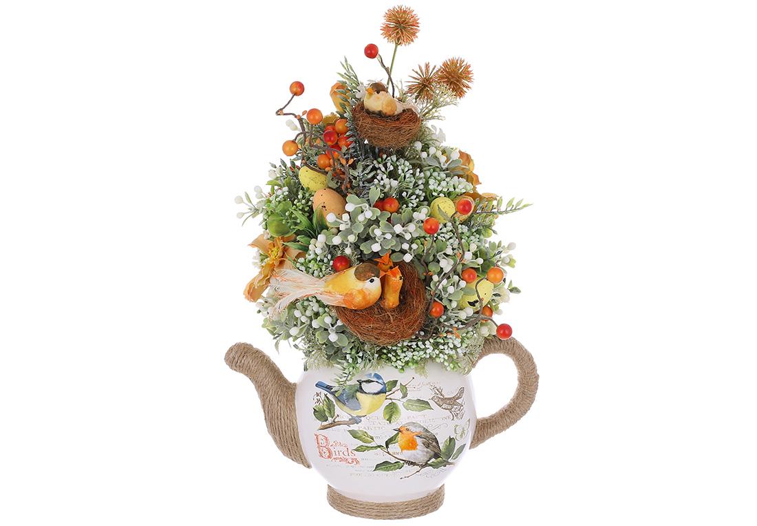 Пасхальная композиция BonaDi Птицы в цветах 37 см (A-024)