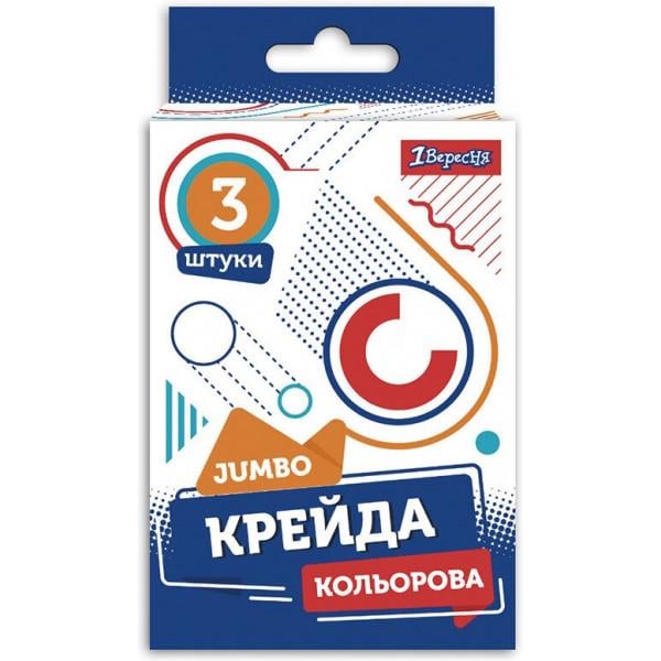 Крейда 1Вересня кольорова JUMBO Geometry 3 шт. (4823091908651)