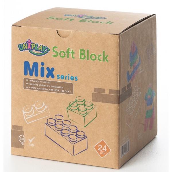 Конструктор Uniplay Mix Soft Block Primary 24 детали (UN3024PR)