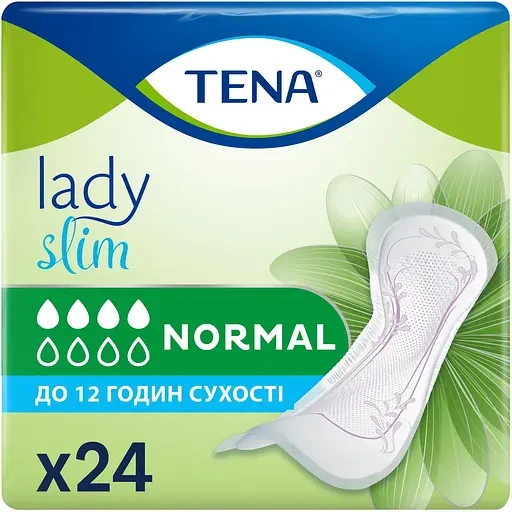 Урологические прокладки женские TENA Lady Slim Normal тонкие при недержании 4 капли 24 шт. (000006669)