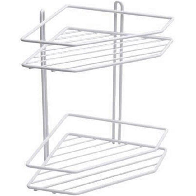 Полка угловая MOBILITY 2-х ярусная для ванной комнаты 32,5х19,5х19,5 см Белый (29293733)