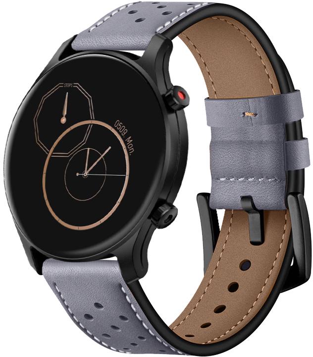 Ремешок кожаный Classico для Haylou LS04 RS3 Grey (26310-33) - фото 1