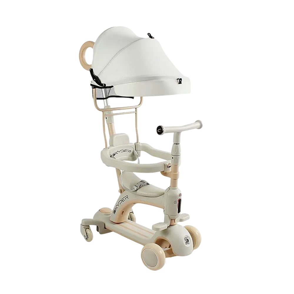 Самокат-биговел детский Skyper LF-02865 5в1 из металла и пластика с сиденьем складной Бежевый (150-7-189307)