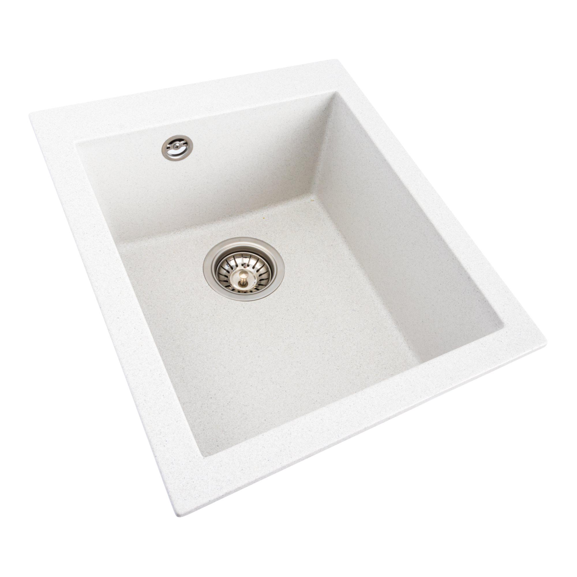 Мийка гранітна для кухні Platinum 4150 SOKIL матова в крапку Білий - фото 2 Мийка гранітна для кухні Platinum 4150 SOKIL матова в крапку Білий - фото 2