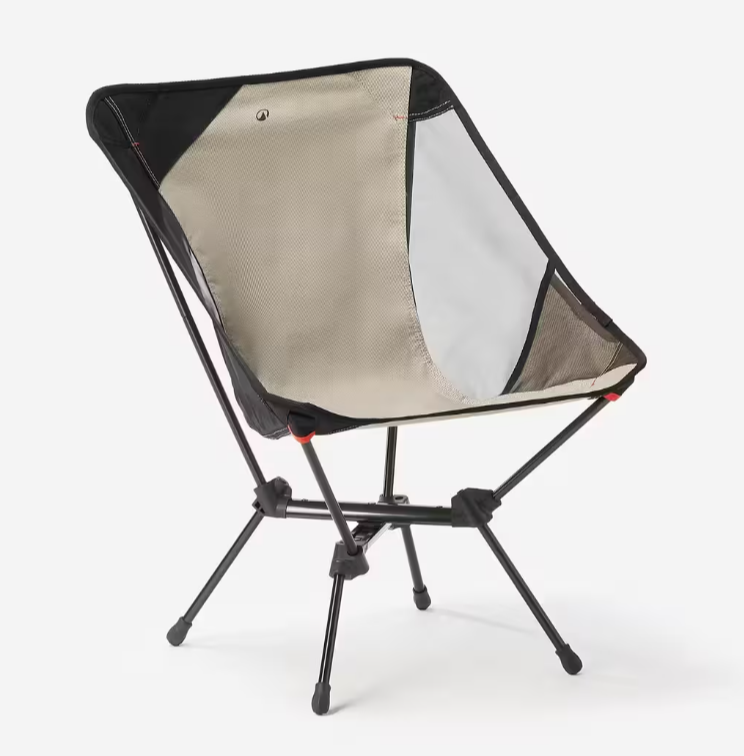 Крісло туристичне складане для кемпінгу Quechua до 110 кг 25 см Бежевий