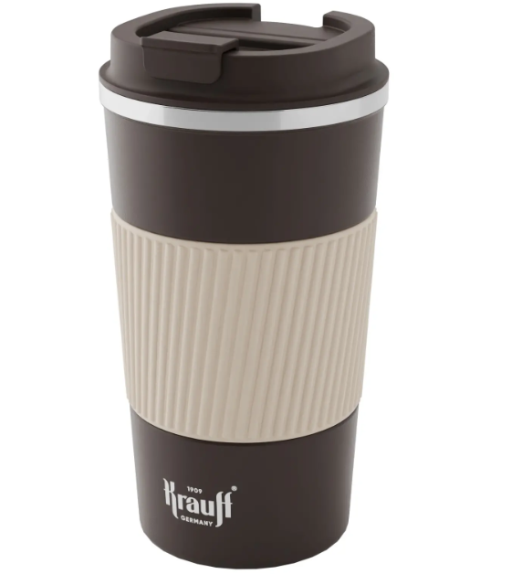 Термокружка Krauff Komfort із нержавіючої сталі для кави/чаю 510 мл Коричнева (26-309-012)