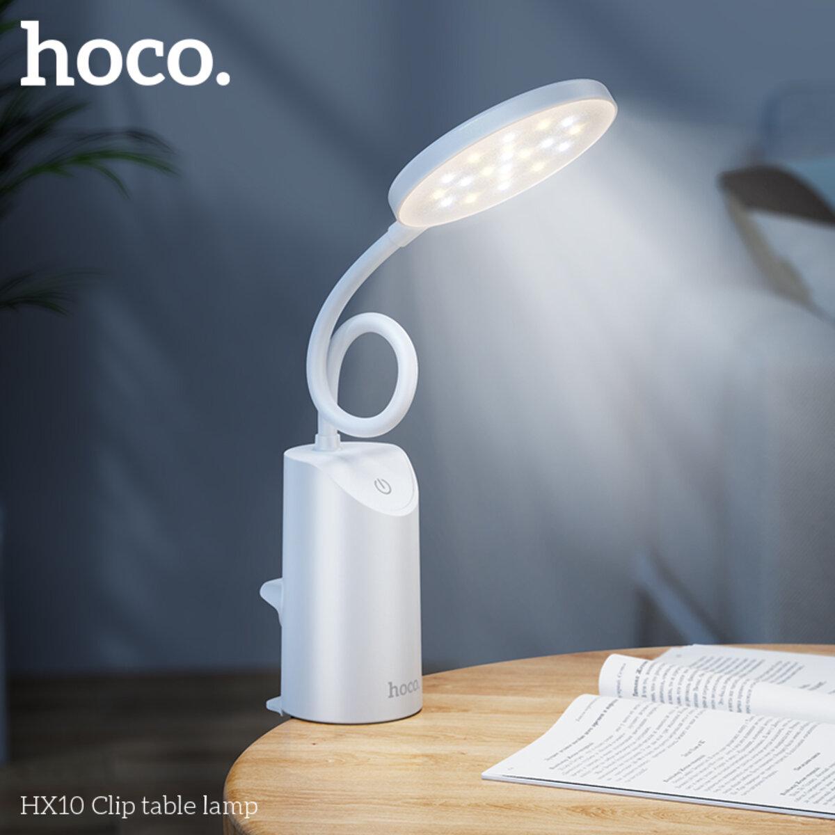 Настільна лампа бездротова Hoco HX10 Clip table lamp на гнучкій ніжці 1200 mAh White (6942007646628) - фото 6 Настільна лампа бездротова Hoco HX10 Clip table lamp на гнучкій ніжці 1200 mAh White (6942007646628) - фото 6
