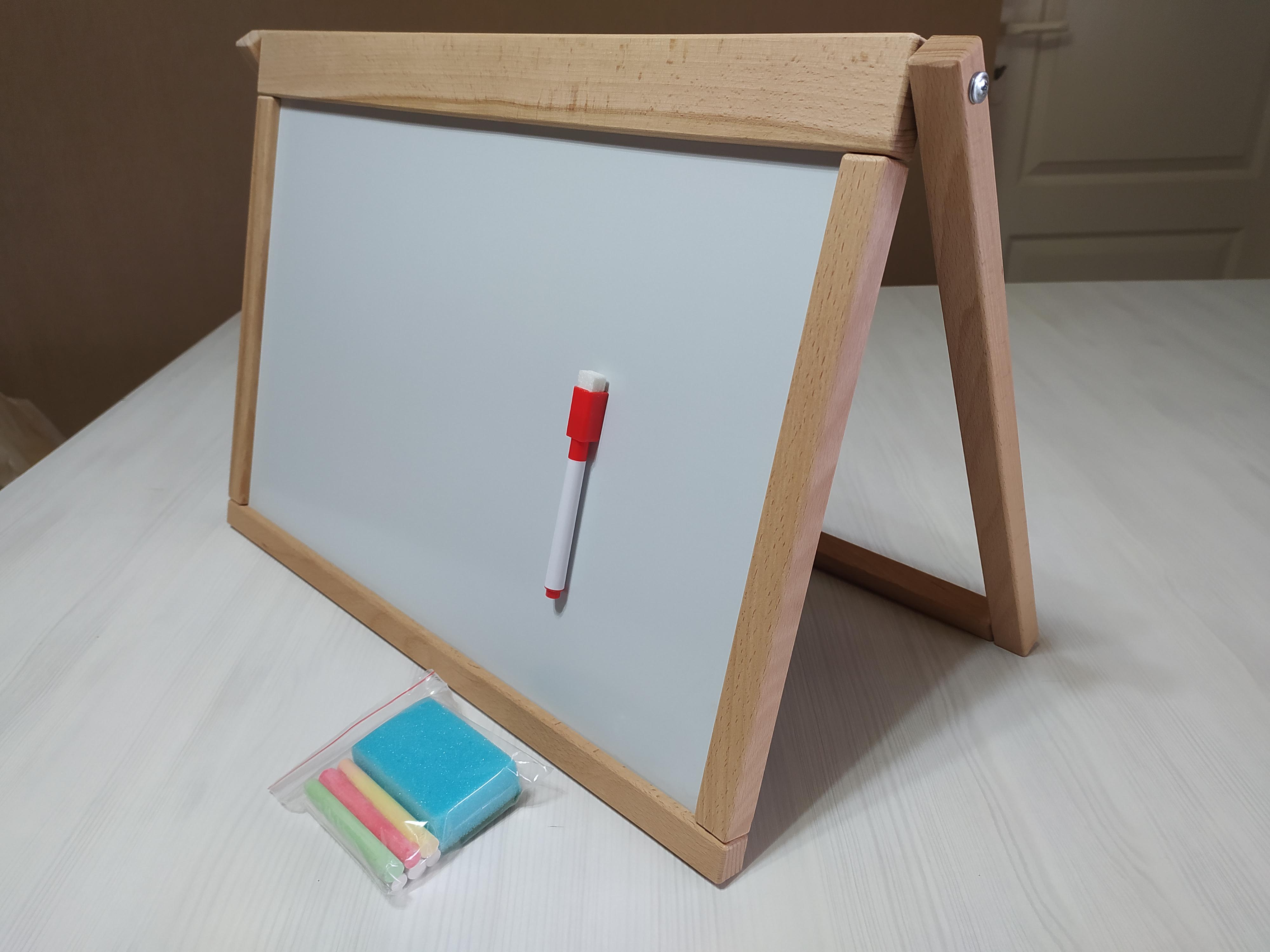 Мольберт настільний двосторонній магнітний дерев'яний 3в1 52x37x2 см (4310) - фото 5