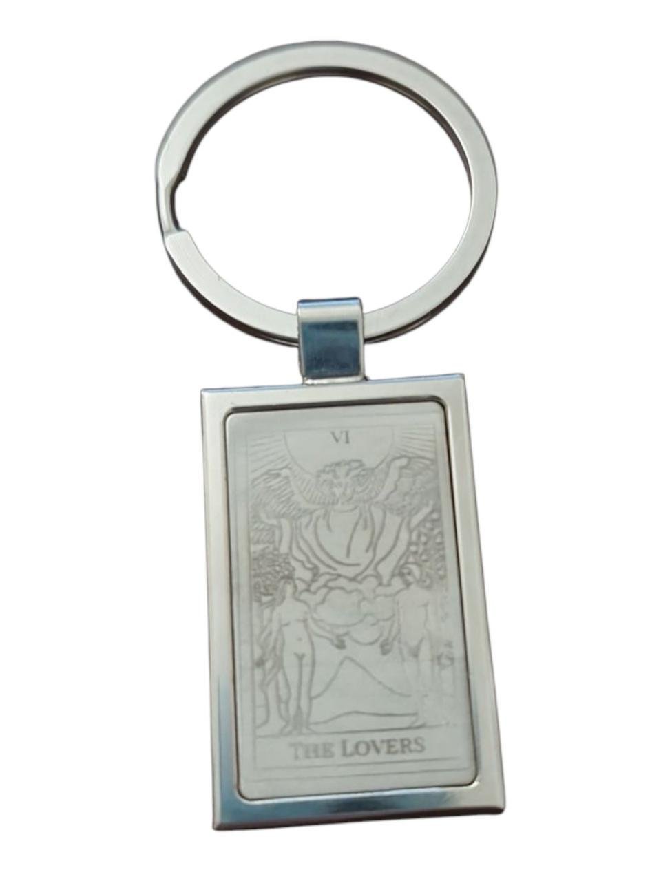 Брелок металлический для ключей с картой Таро Влюбленные 80 мм двусторонний Брелок металлический для ключей с картой Таро Влюбленные 80 мм двусторонний
