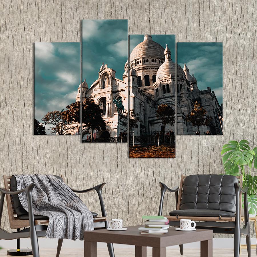 Картина міста Католицький храм у Парижі 149x106 см (A673-4)