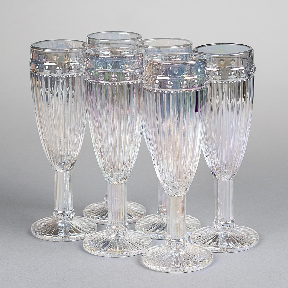 Набор бокалов стеклянных для шампанского Диамант 6 шт. 150 мл (8428-064)