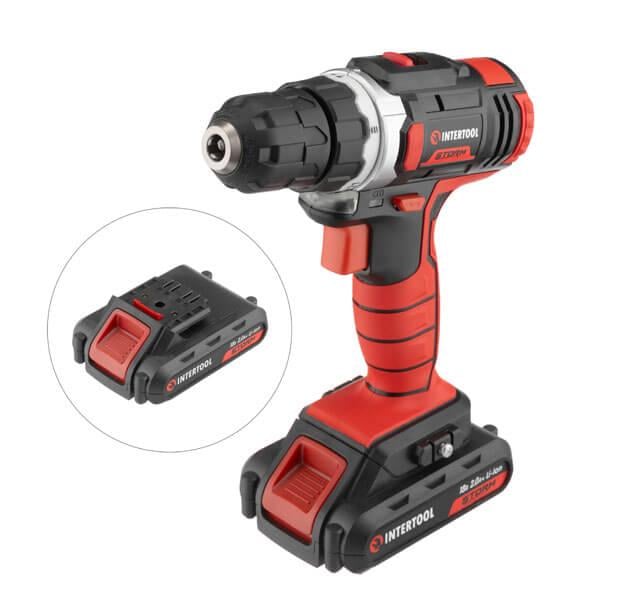 Дриль-шуруповерт акумуляторний Li-Ion 18 В 25 Nm 0-400/0-1500 об/хв 2х2,0 Аг (WT-0314)