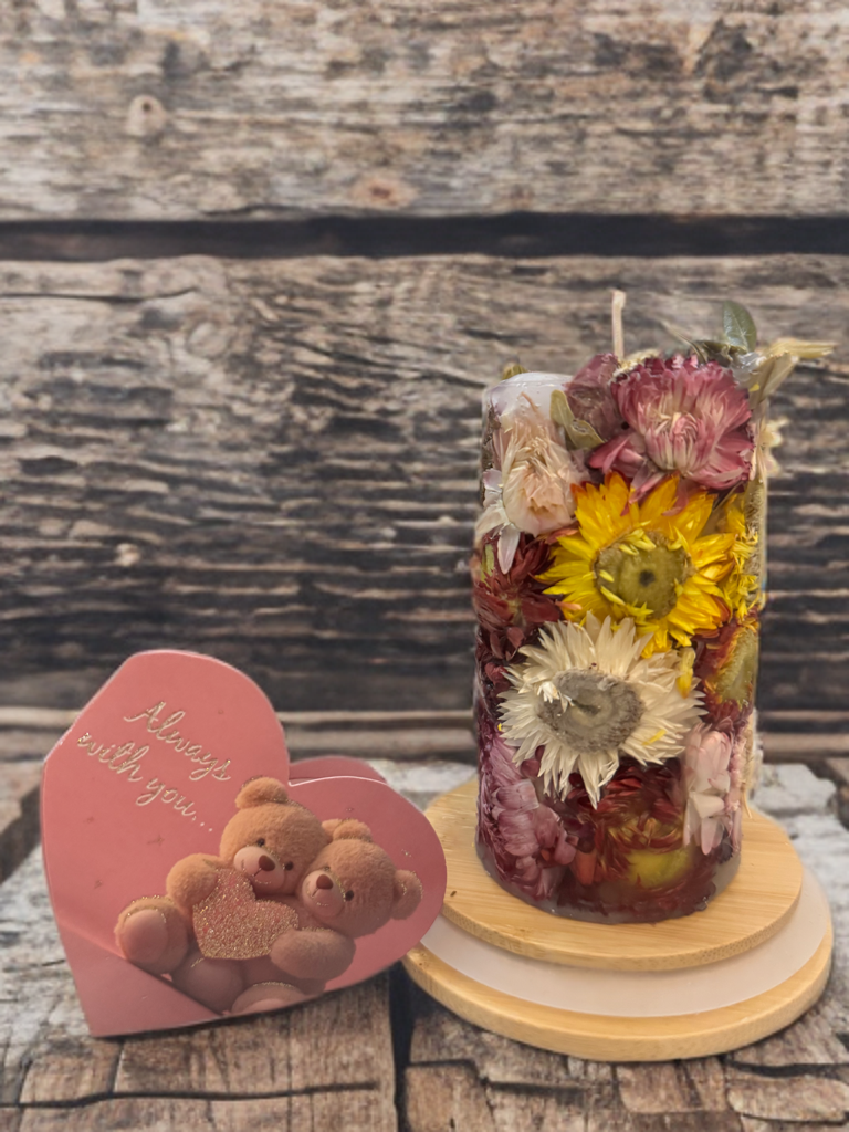 Свеча ароматическая с натуральными сухоцветами 10х5 250 г (29680593)