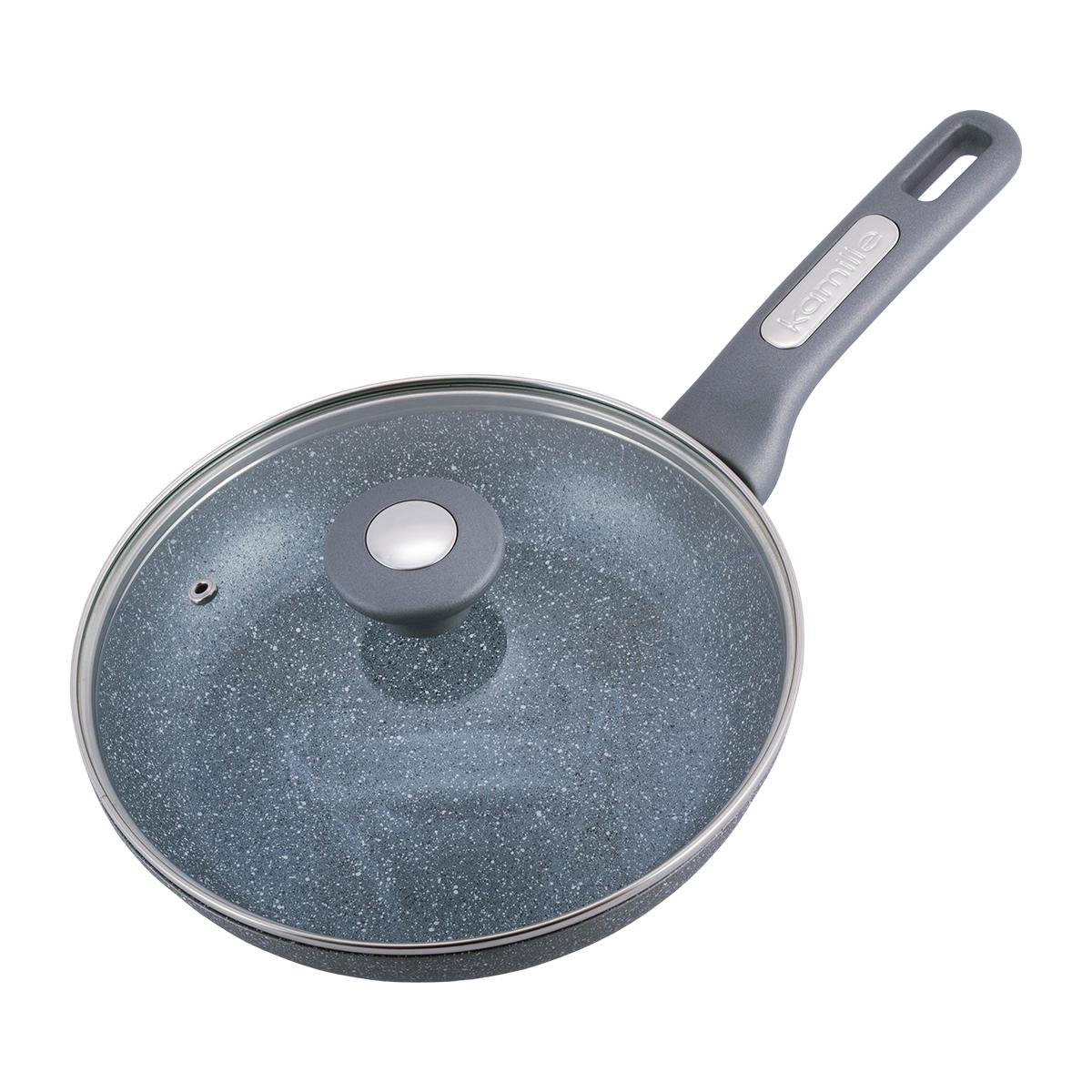 Сковорода Kamille Vizo с гранитным покрытием и крышкой 22 см (4270GR)