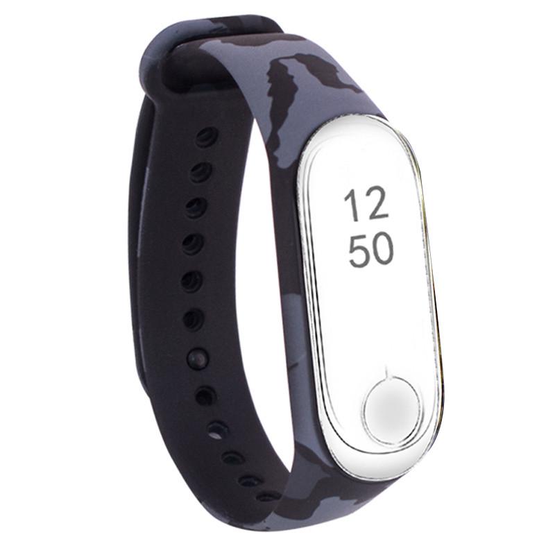 Ремешок силиконовый с рисунком для Xiaomi Mi Band 3/4 Grey (00000026065_9)