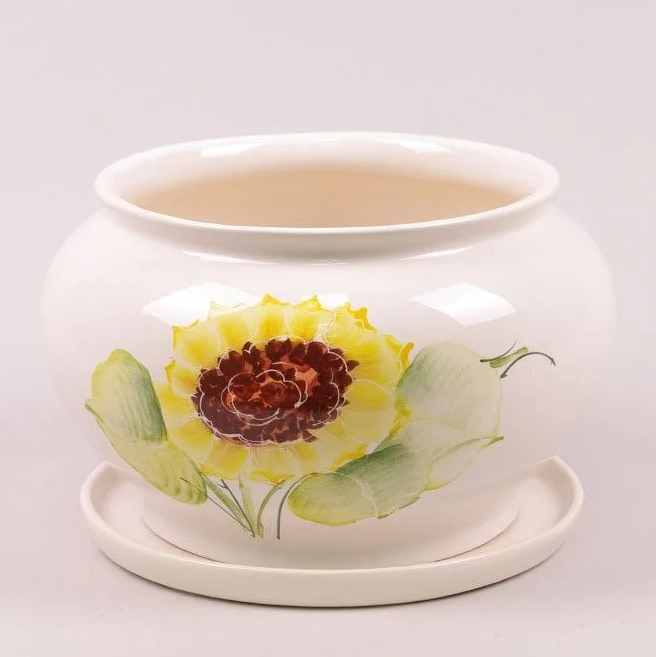 Горшок керамический Flora Круглый с бортиком 4 л (2528)