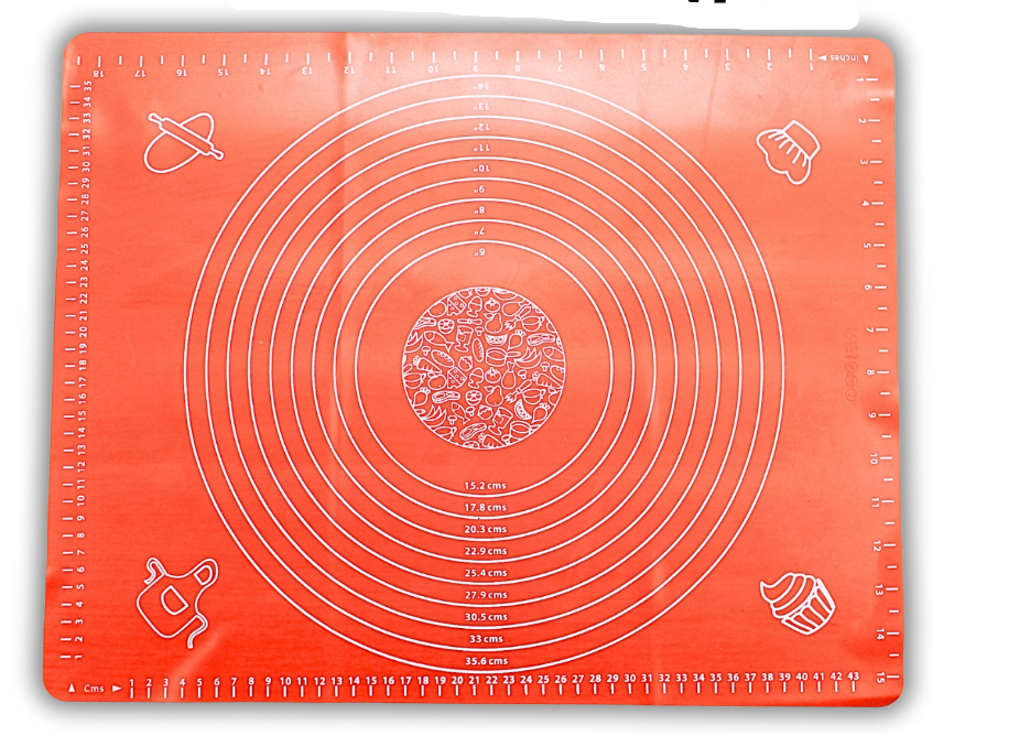 Коврик для теста силиконовый с разметкой 50х40 см Красный