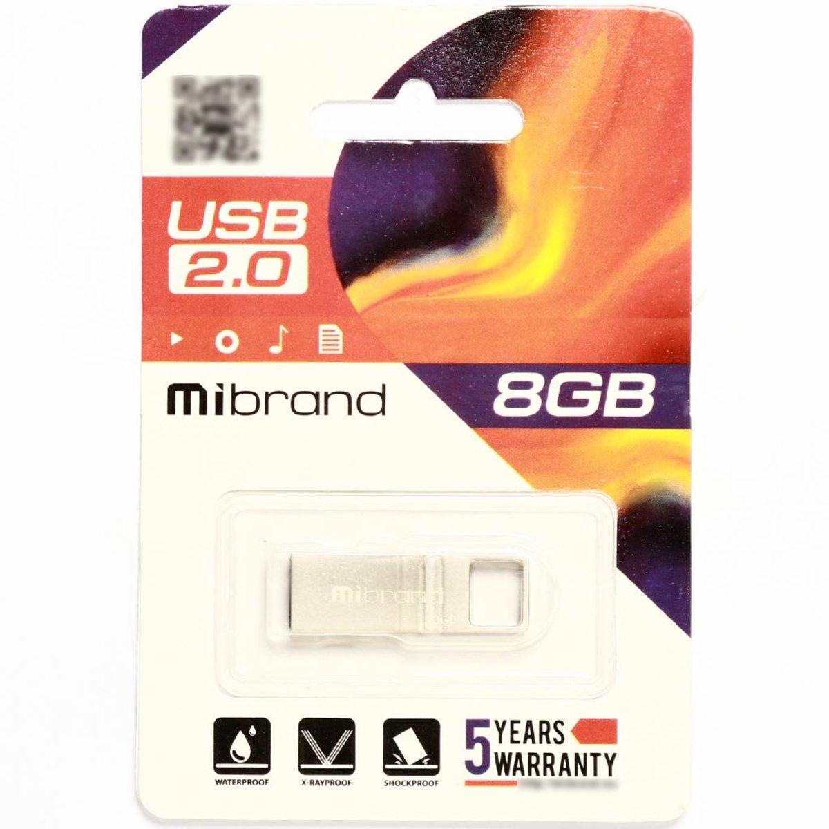 Флешка для ноутбука Mibrand USB 2,0 Shark 8Gb Silver (MI2.0/SH8U4S) - фото 2