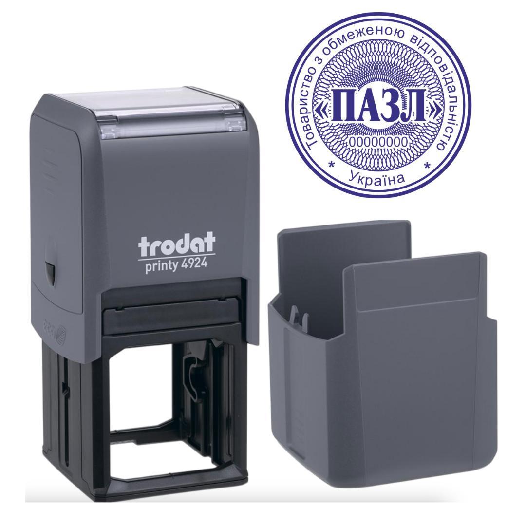 Печать ТОВ на автоматическом оснащении Trodat 4924 d 40 мм с колпачком Серый (ООО19/4924/GR)